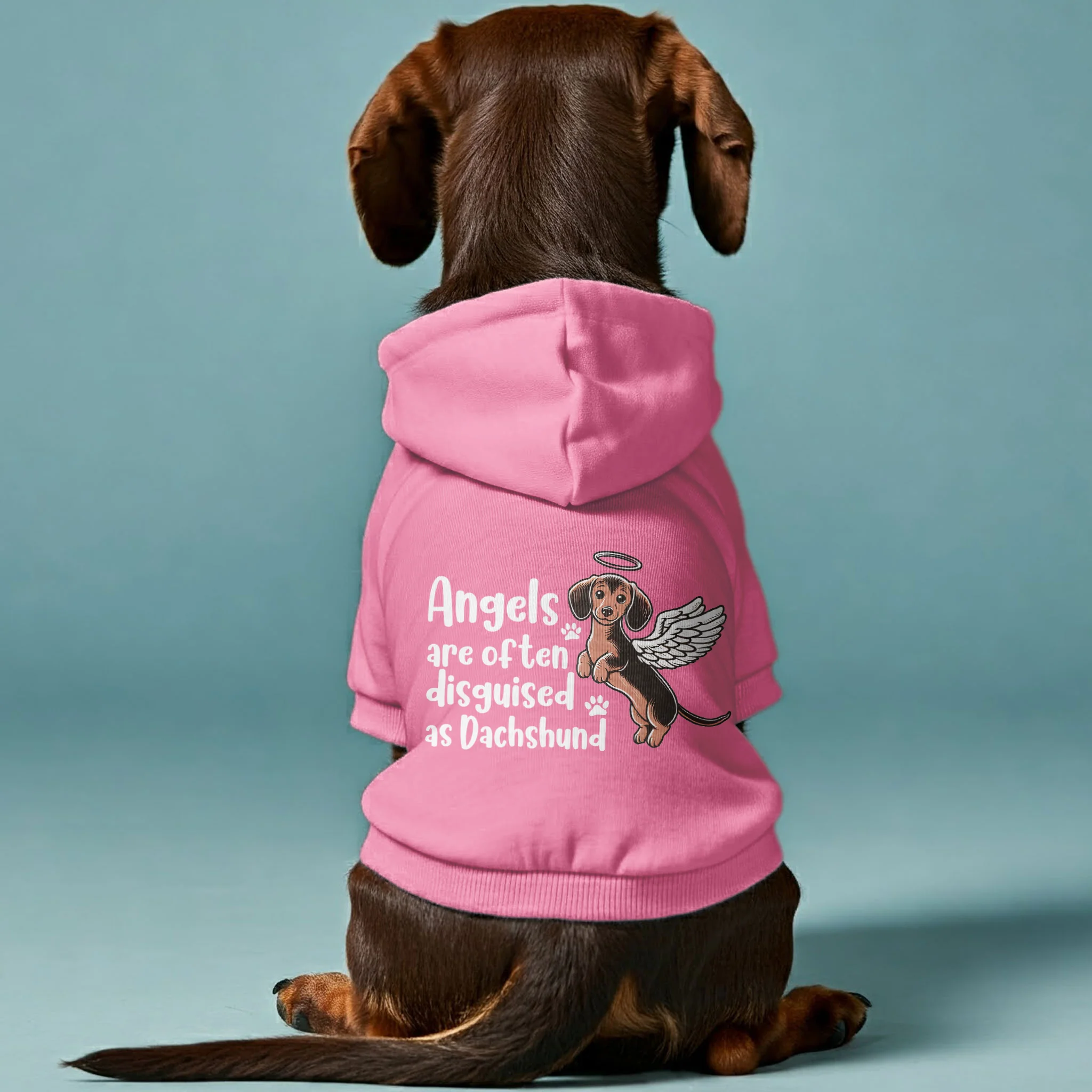 Angels are often disguised as Duchshund - Personalized Dachshund Hoodies with Funny Quotes – Stylish, Cozy, and Premium 100% Cotton