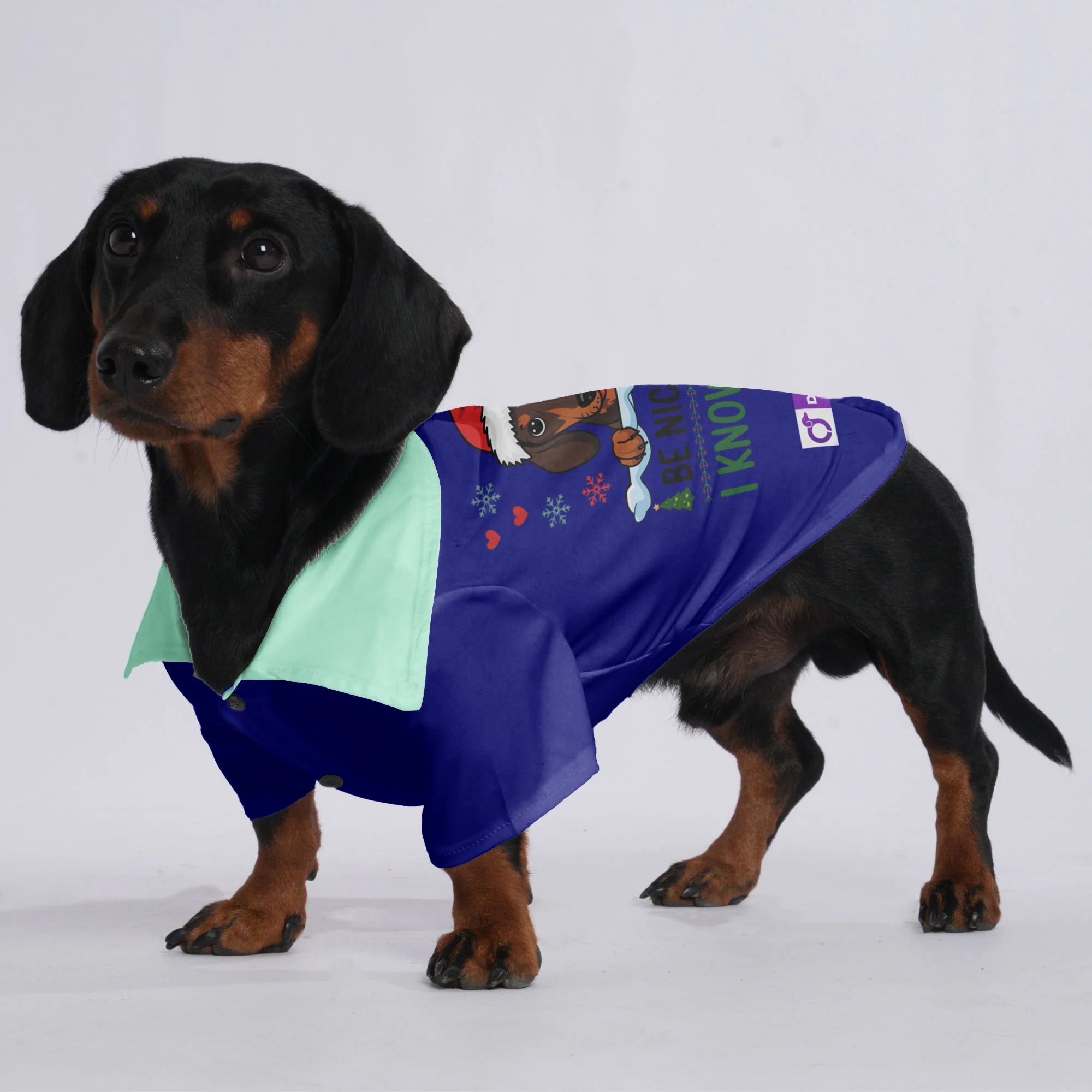 Be nice to me I know Santa - Hawaiian Shirt for Doxies - Image 3