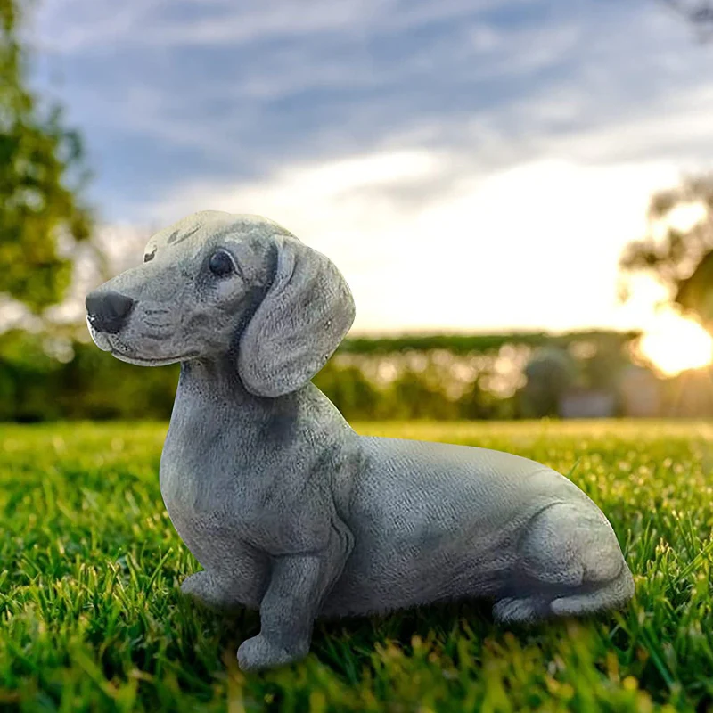 SculptedDoxie Charming Dachshund Statues Creative Garden Decor