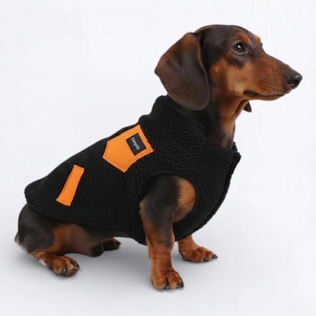 DoxCheck Dachshund Checked Jacket – Thick Fleece Winter Vest Pullover with Zipper - Image 8