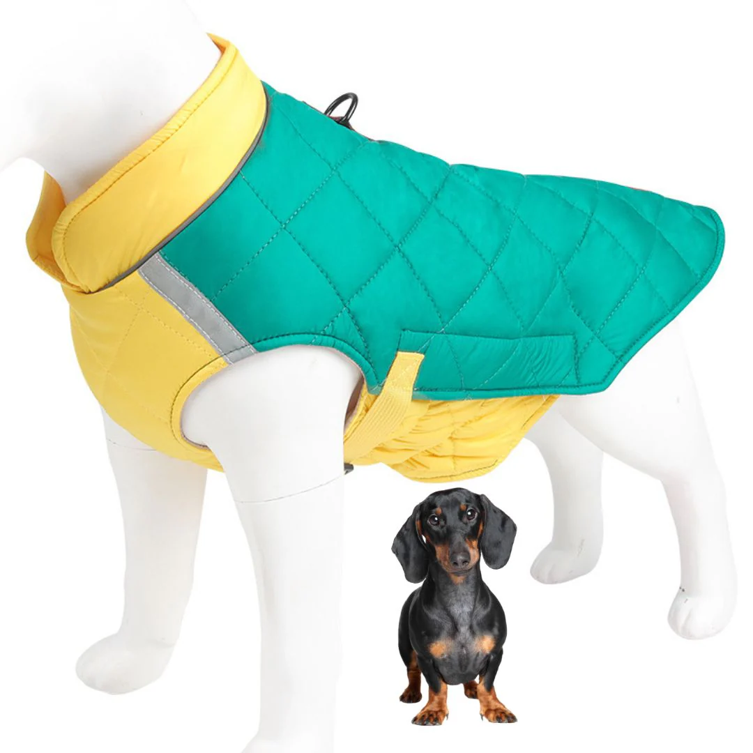 Colorblock Dachshund Jacket Adjustable Reflective Snowsuit - Image 5