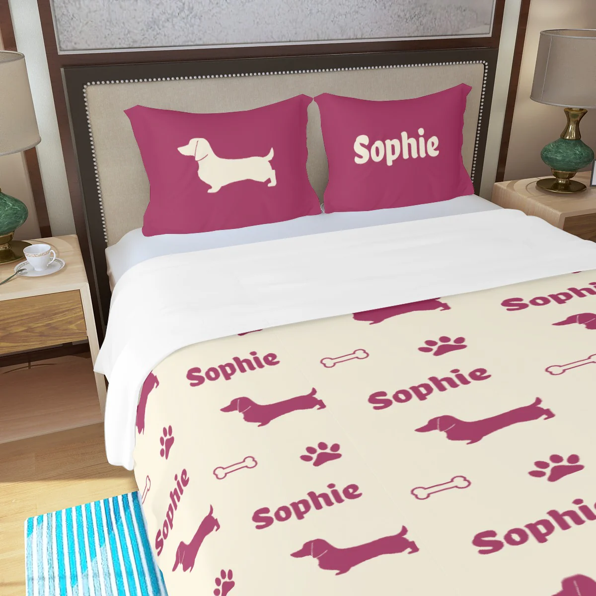 Custom Bedding Set with Dachshund's Name - Bedding Set - Image 3