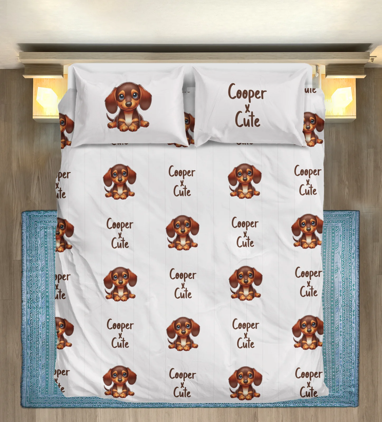 Custom Bedding Set with Dachshund's Name - Bedding Set - Image 2