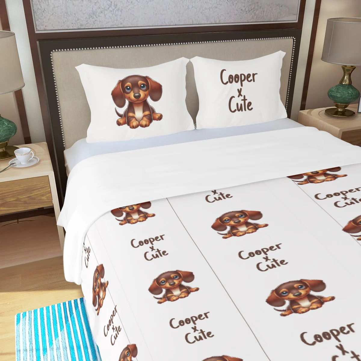 Custom Bedding Set with Dachshund's Name - Bedding Set - Image 3