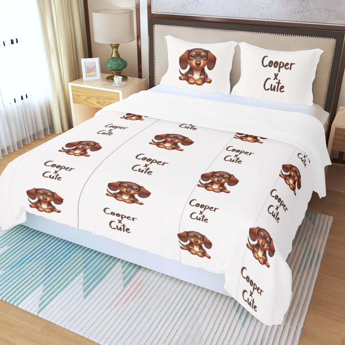 Custom Bedding Set with Dachshund's Name - Bedding Set - Image 4