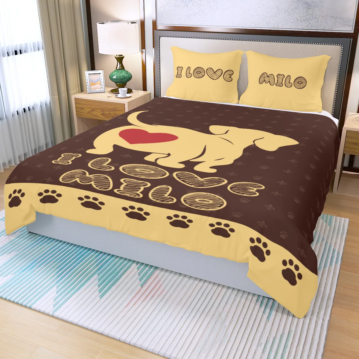 Custom Bedding Set with Dachshund's Name - Bedding Set - Image 8
