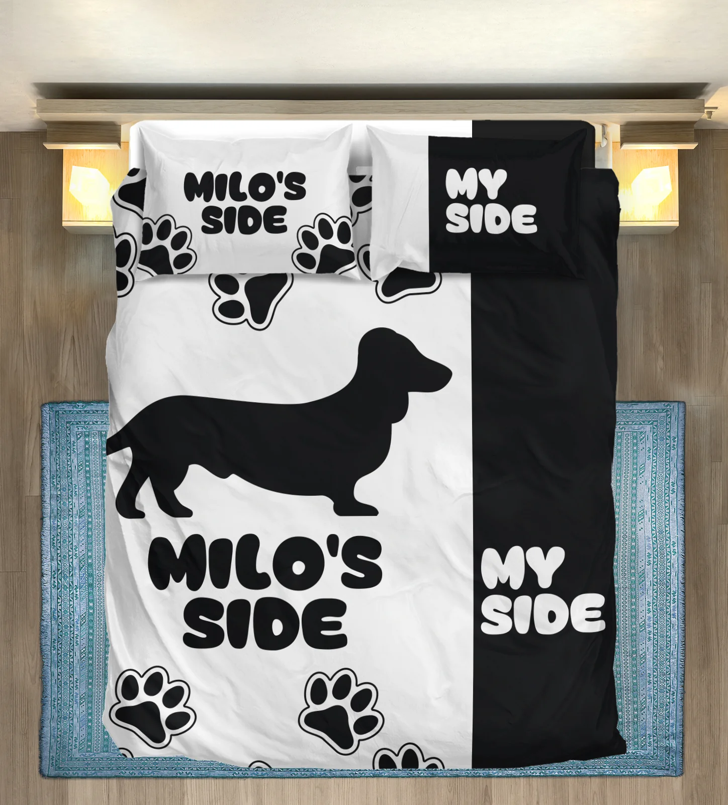 Custom Bedding Set with Dachshund's Name - Bedding Set for dachshund lovers - Image 2
