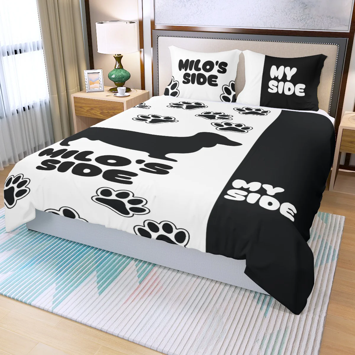Custom Bedding Set with Dachshund's Name - Bedding Set for dachshund lovers - Image 5