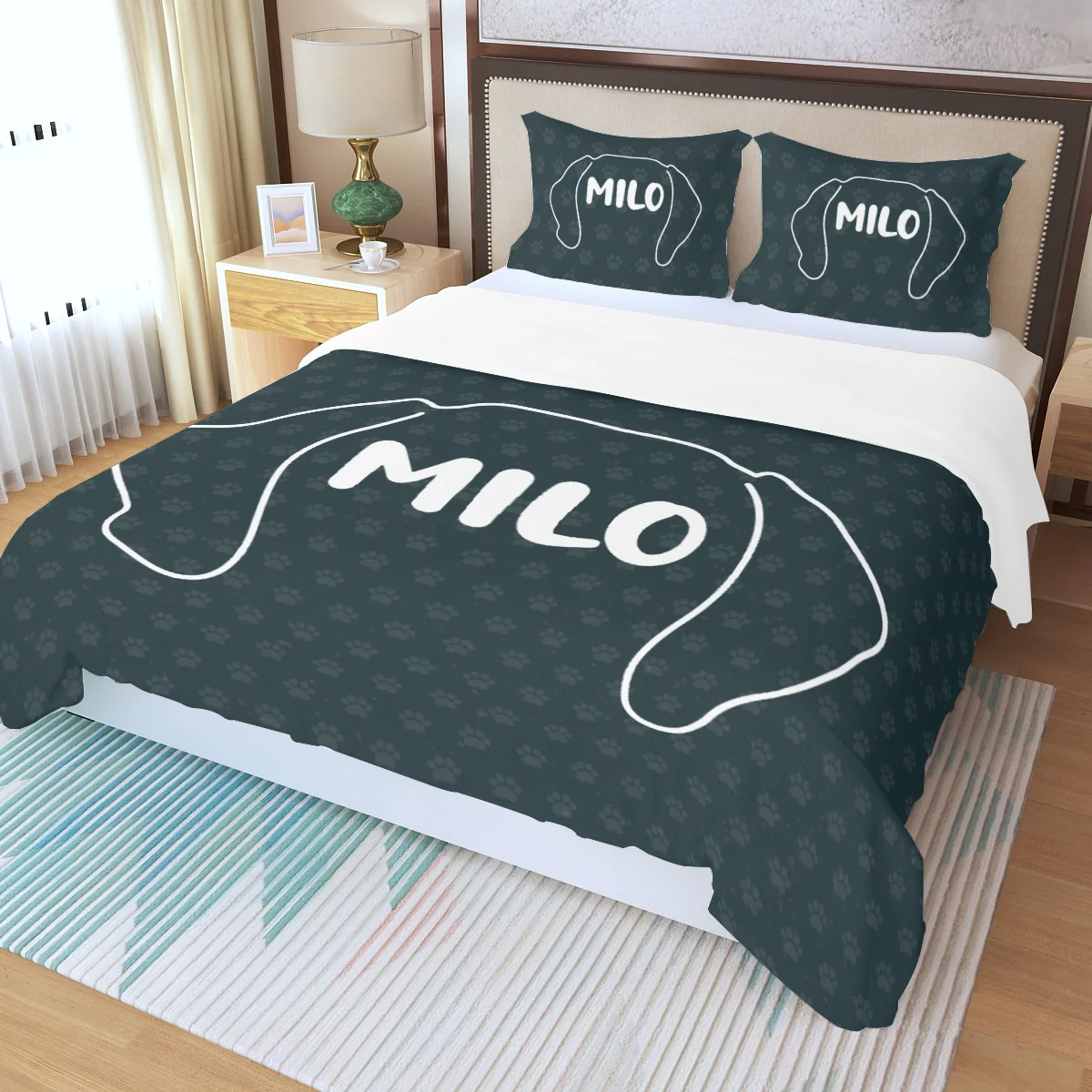 Custom Bedding Set with Dachshund's Name - Bedding Set - Image 4