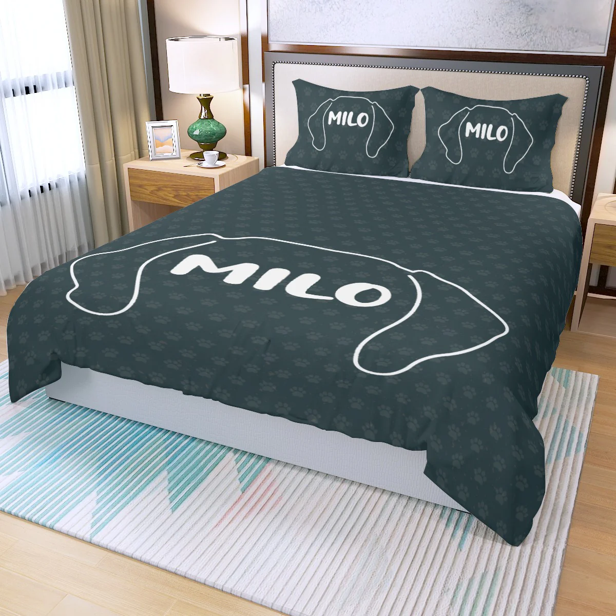 Custom Bedding Set with Dachshund's Name - Bedding Set - Image 5