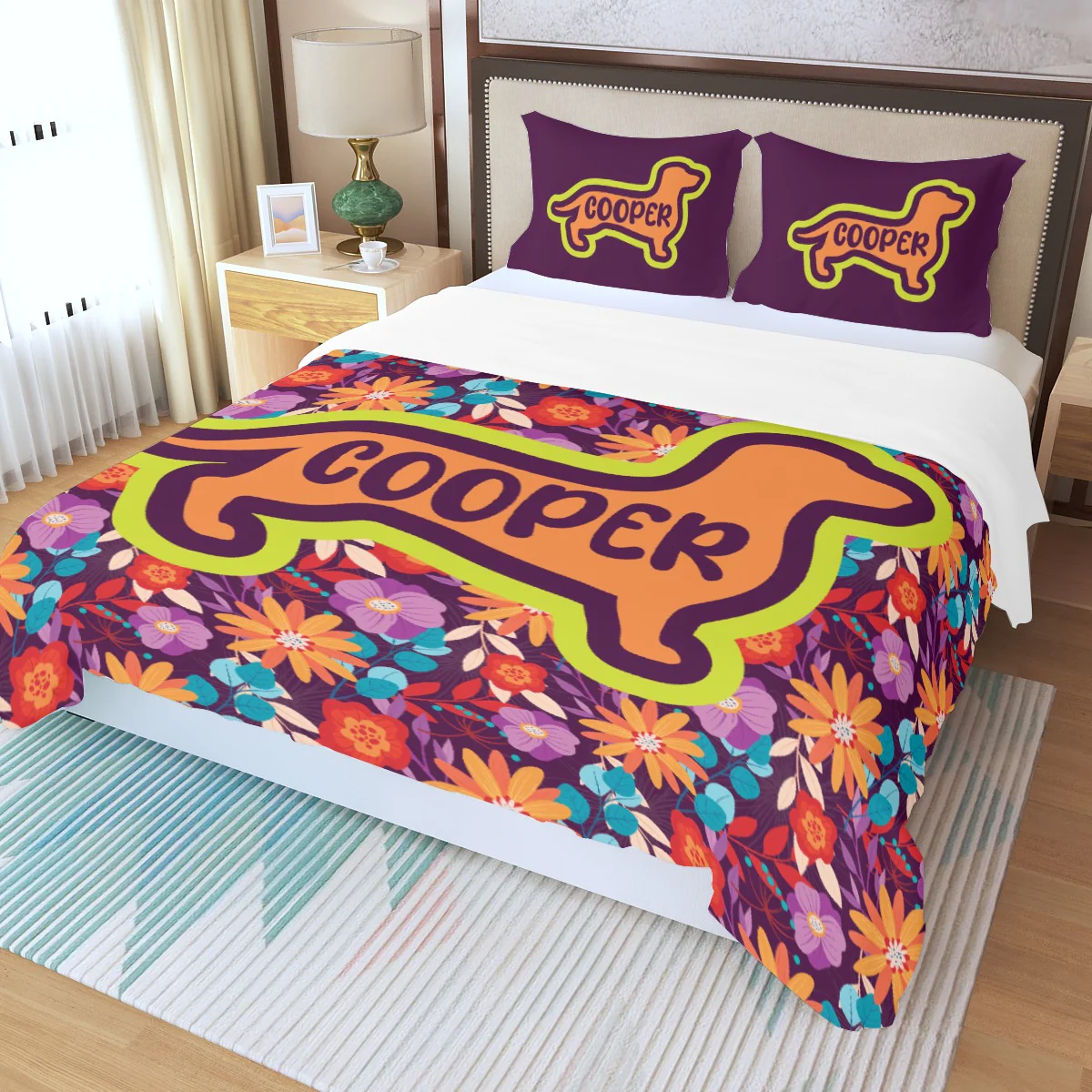 Custom Bedding Set with Dachshund's Name - Bedding Set - Image 4