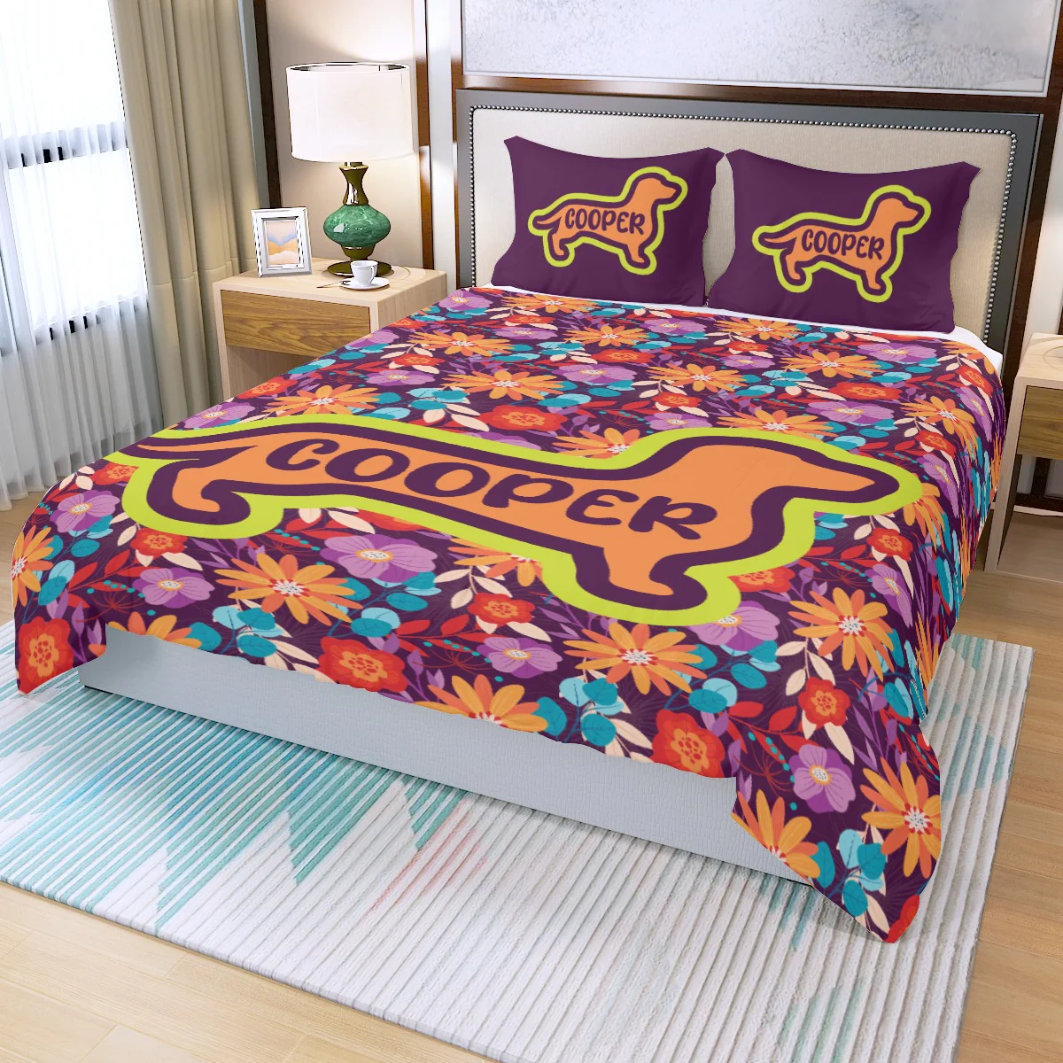 Custom Bedding Set with Dachshund's Name - Bedding Set - Image 5