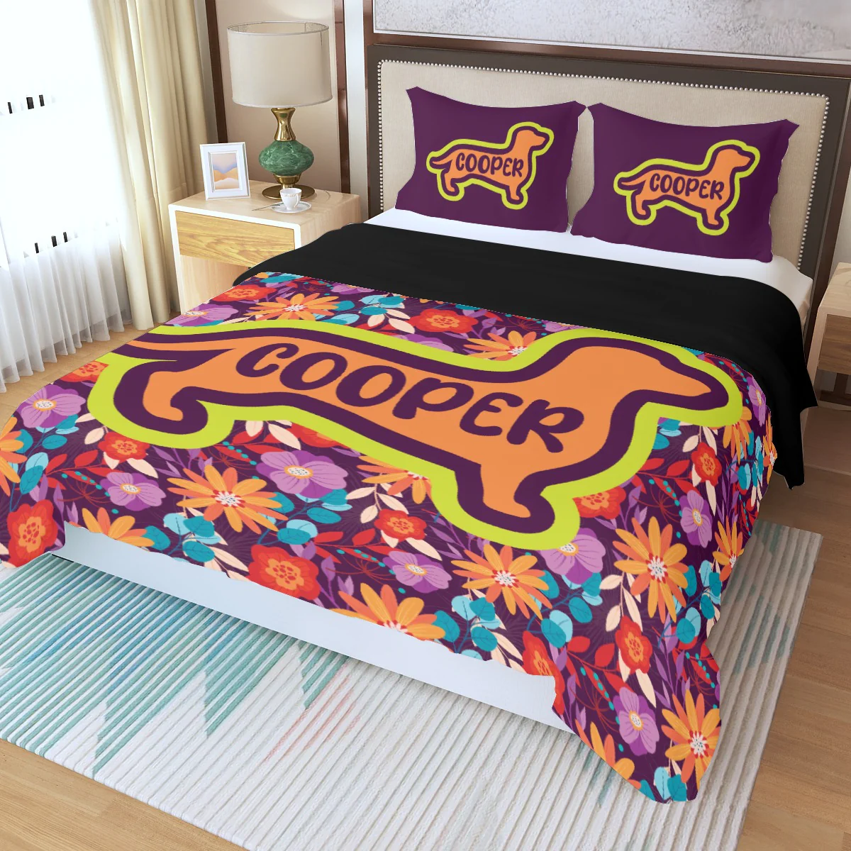 Custom Bedding Set with Dachshund's Name - Bedding Set - Image 7