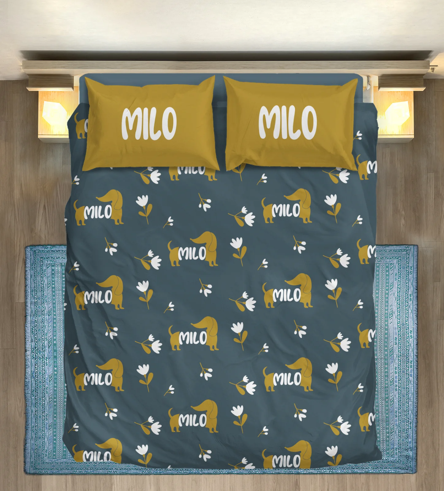 Custom Bedding Set with Dachshund's Name - Bedding Set - Image 2