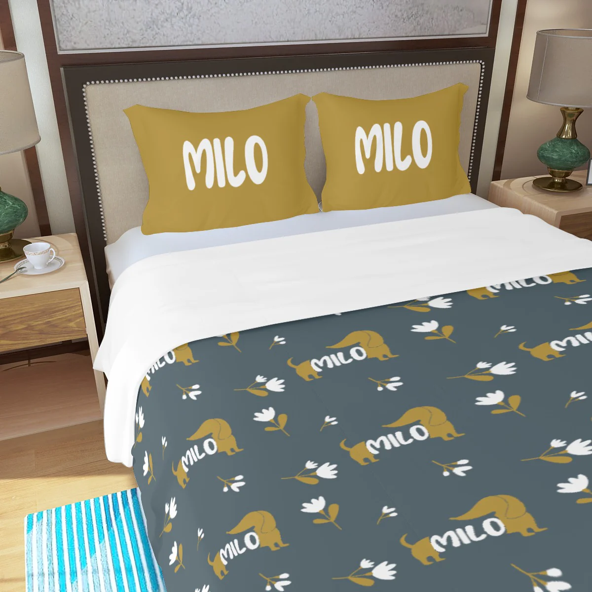 Custom Bedding Set with Dachshund's Name - Bedding Set - Image 3