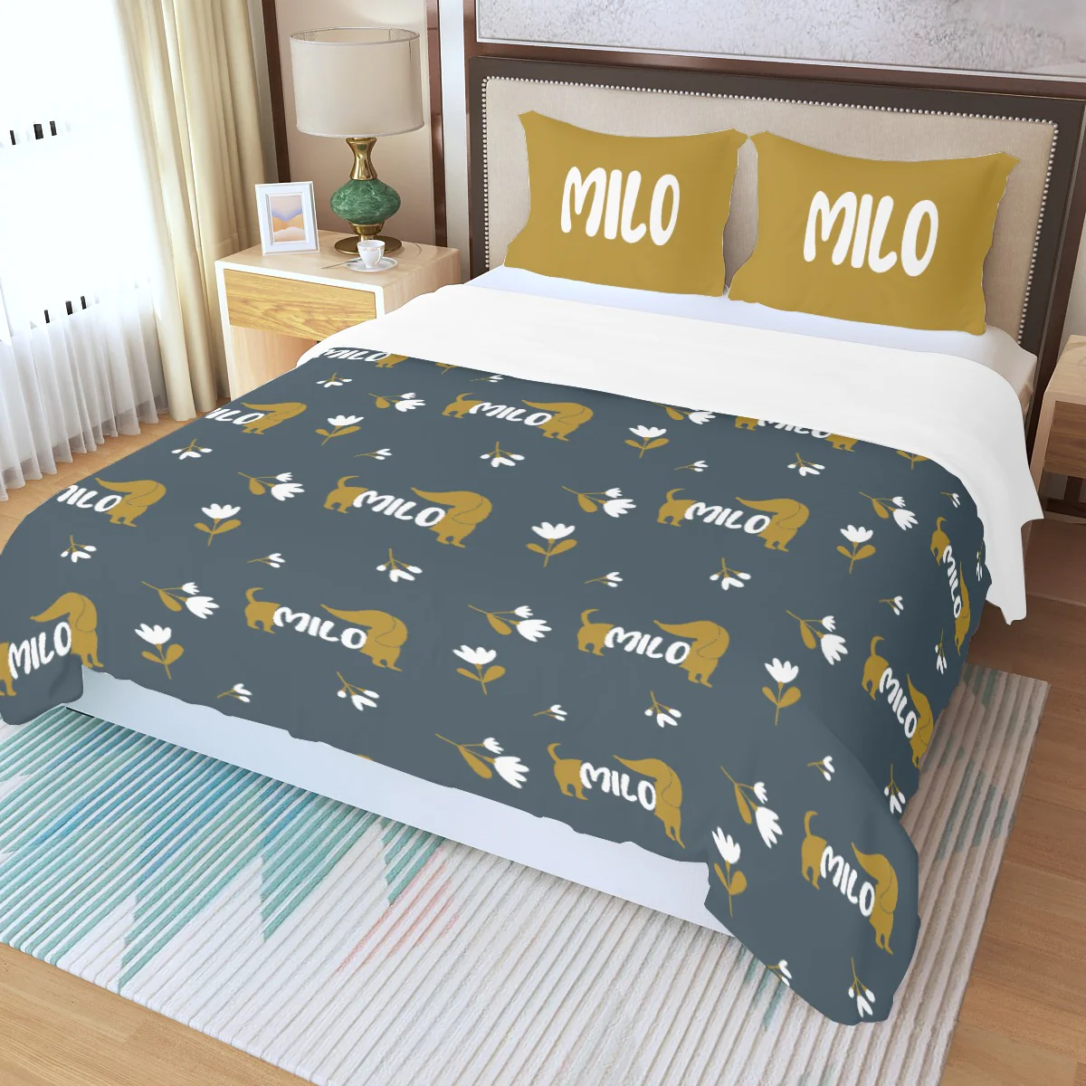 Custom Bedding Set with Dachshund's Name - Bedding Set - Image 4