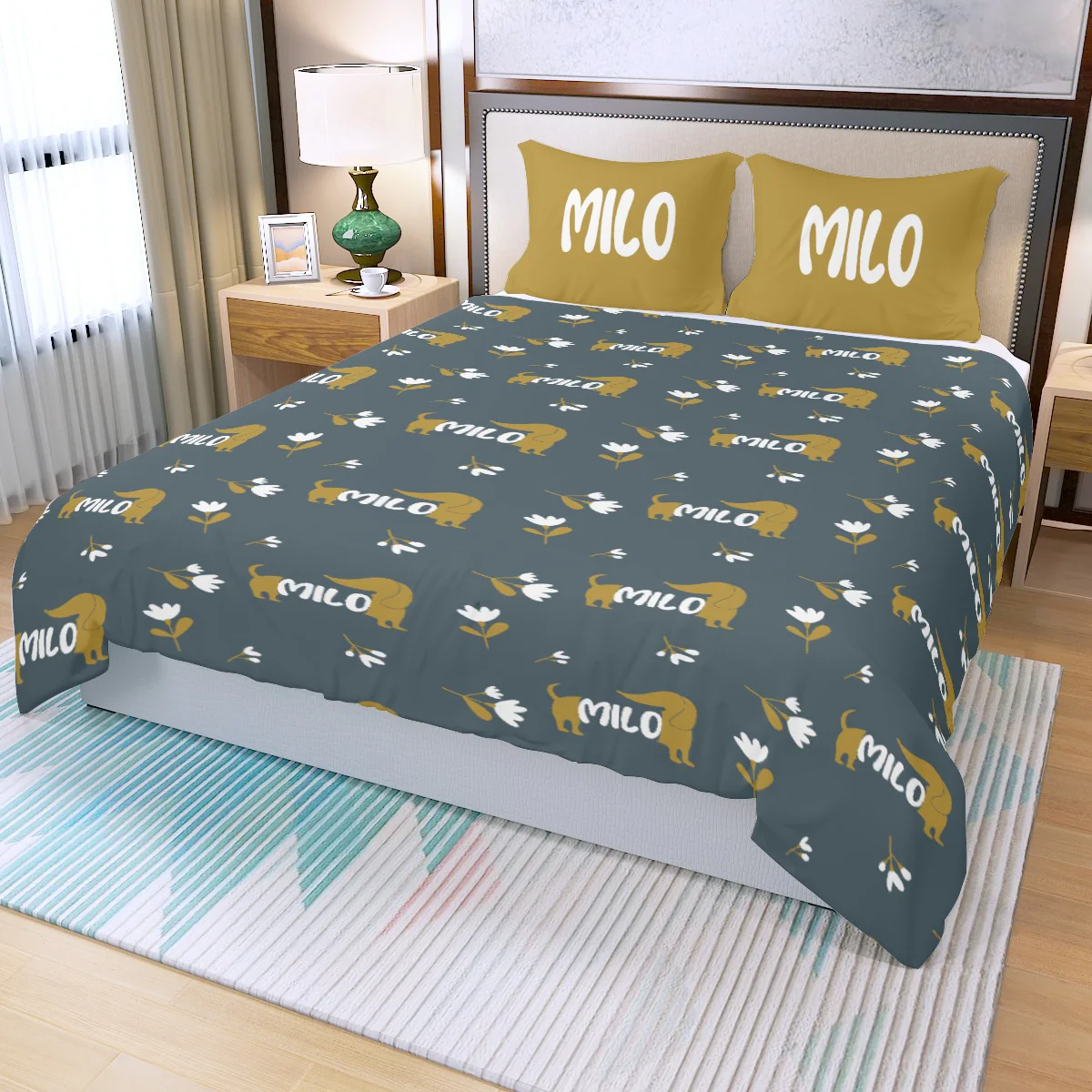 Custom Bedding Set with Dachshund's Name - Bedding Set - Image 5