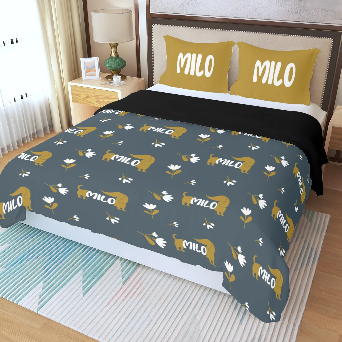 Custom Bedding Set with Dachshund's Name - Bedding Set - Image 7