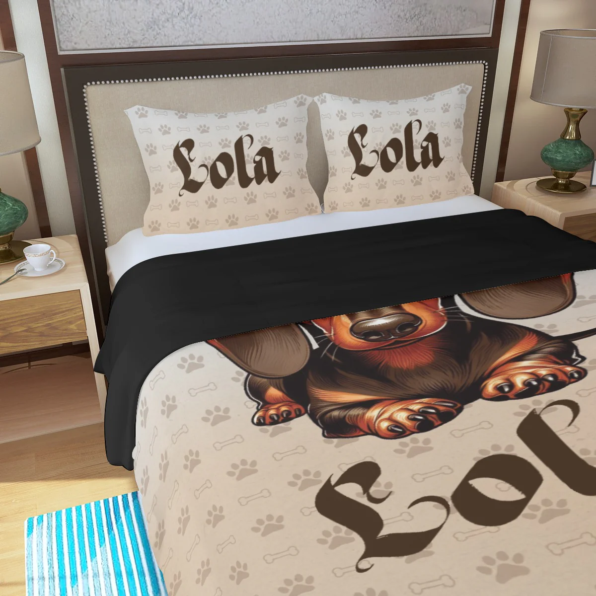 Custom Bedding Set with Dachshund's Name - Bedding Set - Image 6