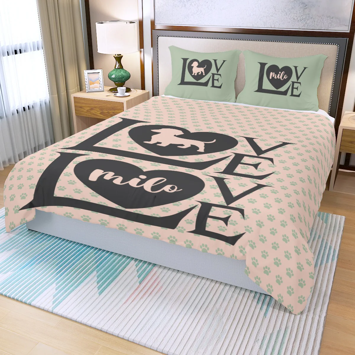 Custom Bedding Set with Dachshund's Name - Bedding Set - Image 5