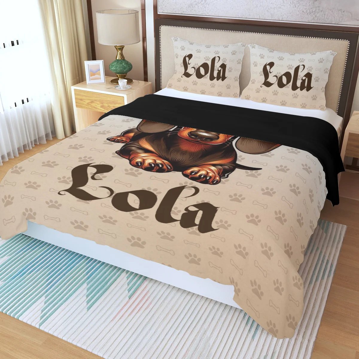 Custom Bedding Set with Dachshund's Name - Bedding Set - Image 7