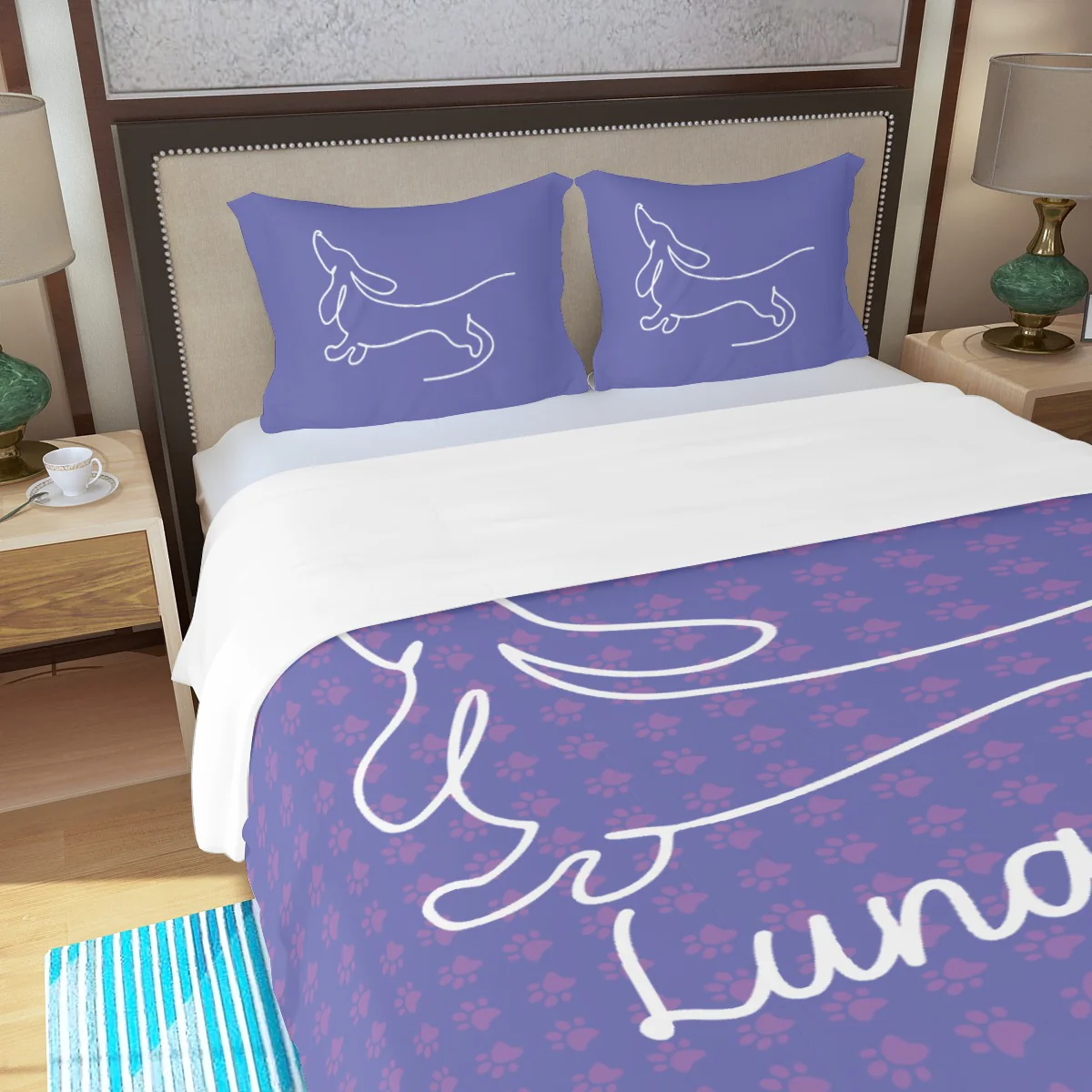 Custom Bedding Set with Dachshund's Name - Bedding Set - Image 3
