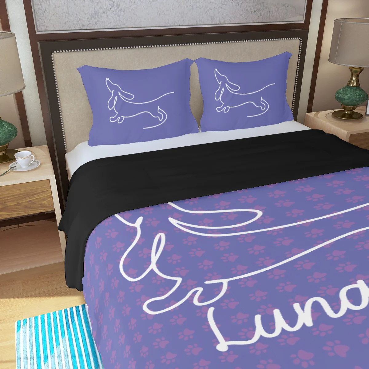 Custom Bedding Set with Dachshund's Name - Bedding Set - Image 6