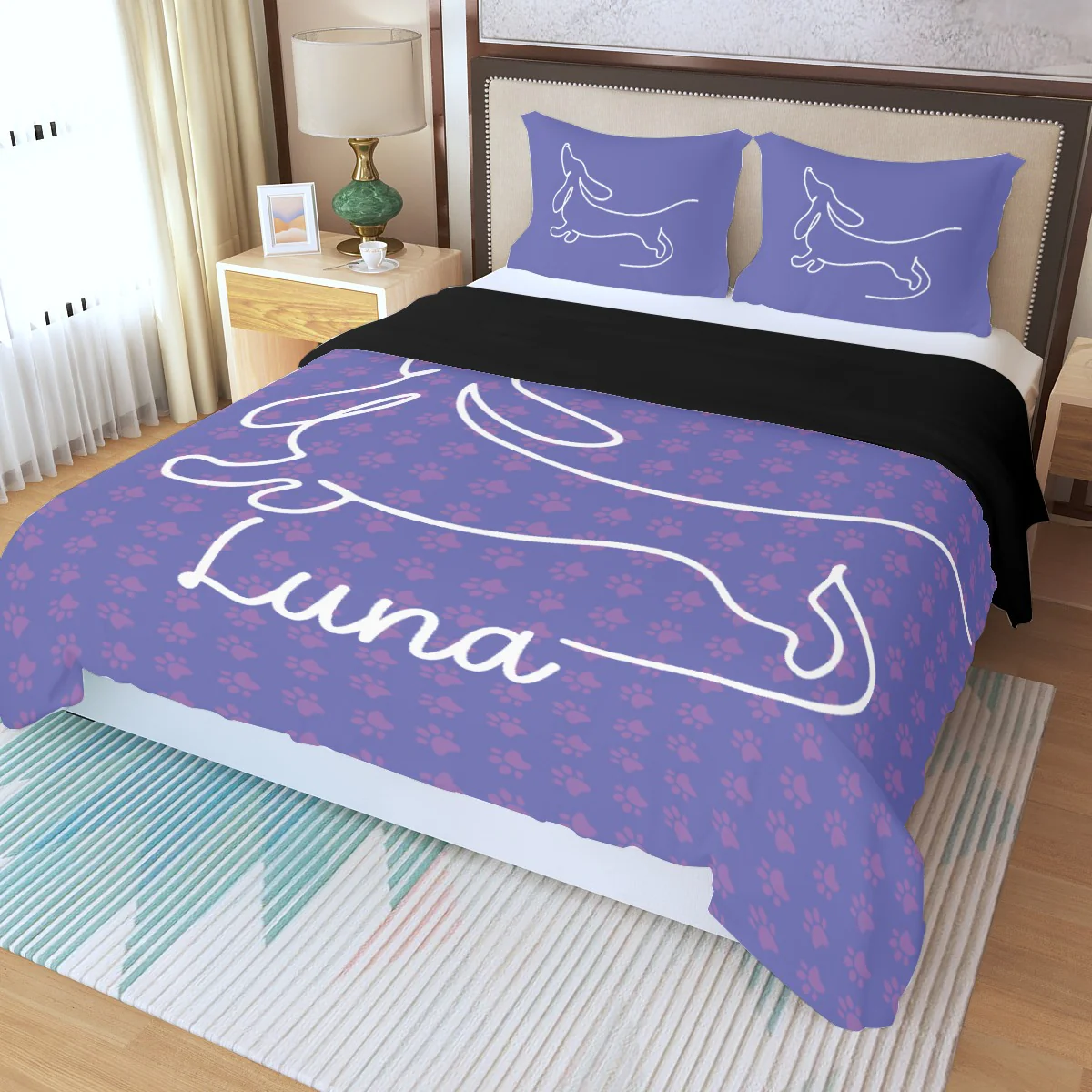 Custom Bedding Set with Dachshund's Name - Bedding Set - Image 7