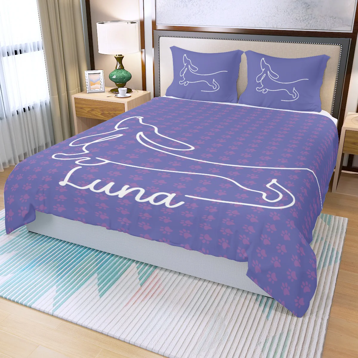 Custom Bedding Set with Dachshund's Name - Bedding Set - Image 8