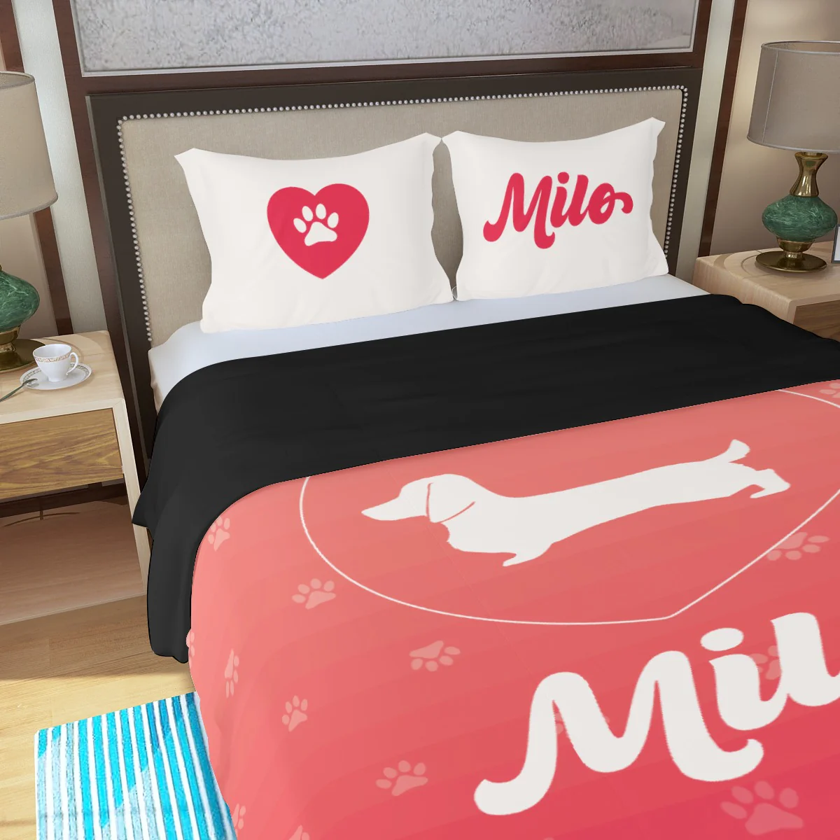 Custom Bedding Set with Dachshund's Name - Bedding Set - Image 6
