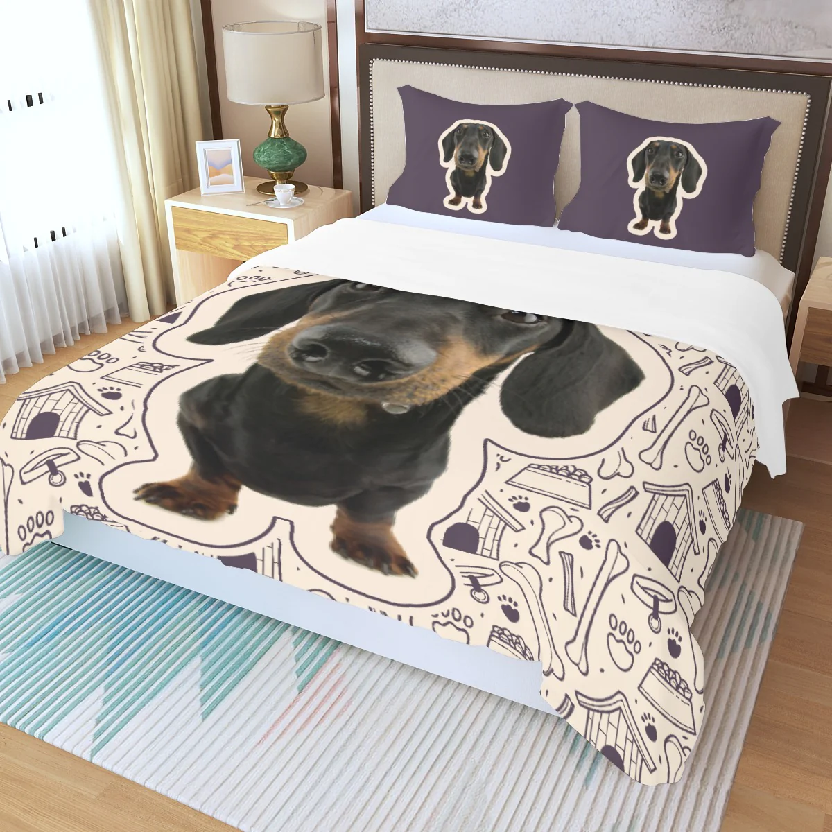 Custom Bedding Set with Dachshund's Picture - Bedding Set - Image 4