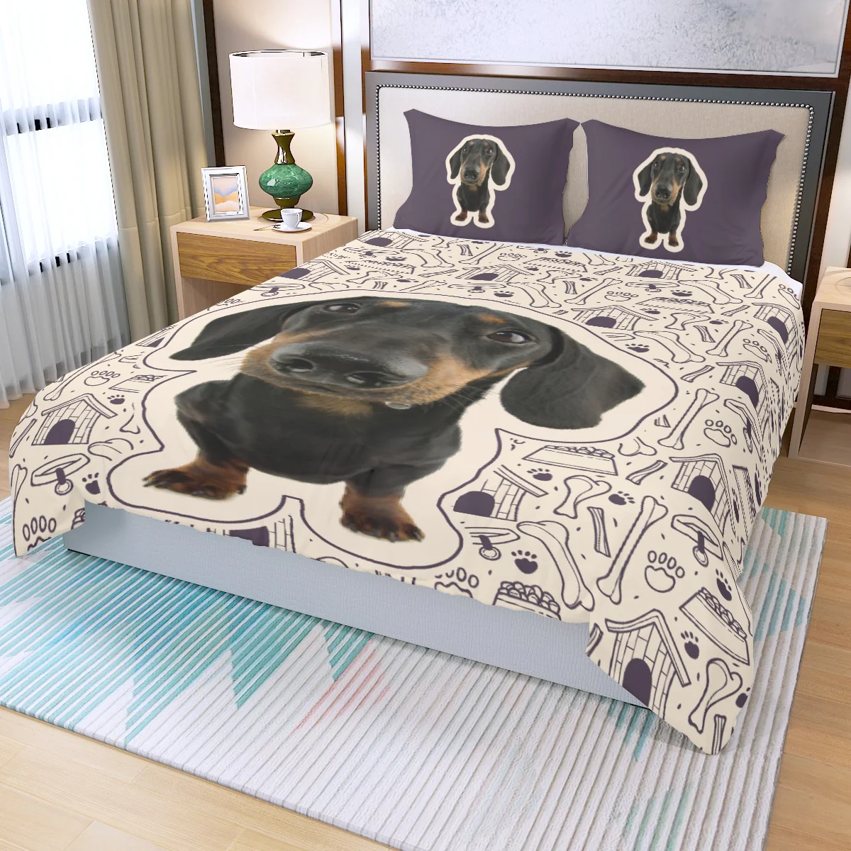 Custom Bedding Set with Dachshund's Picture - Bedding Set - Image 5