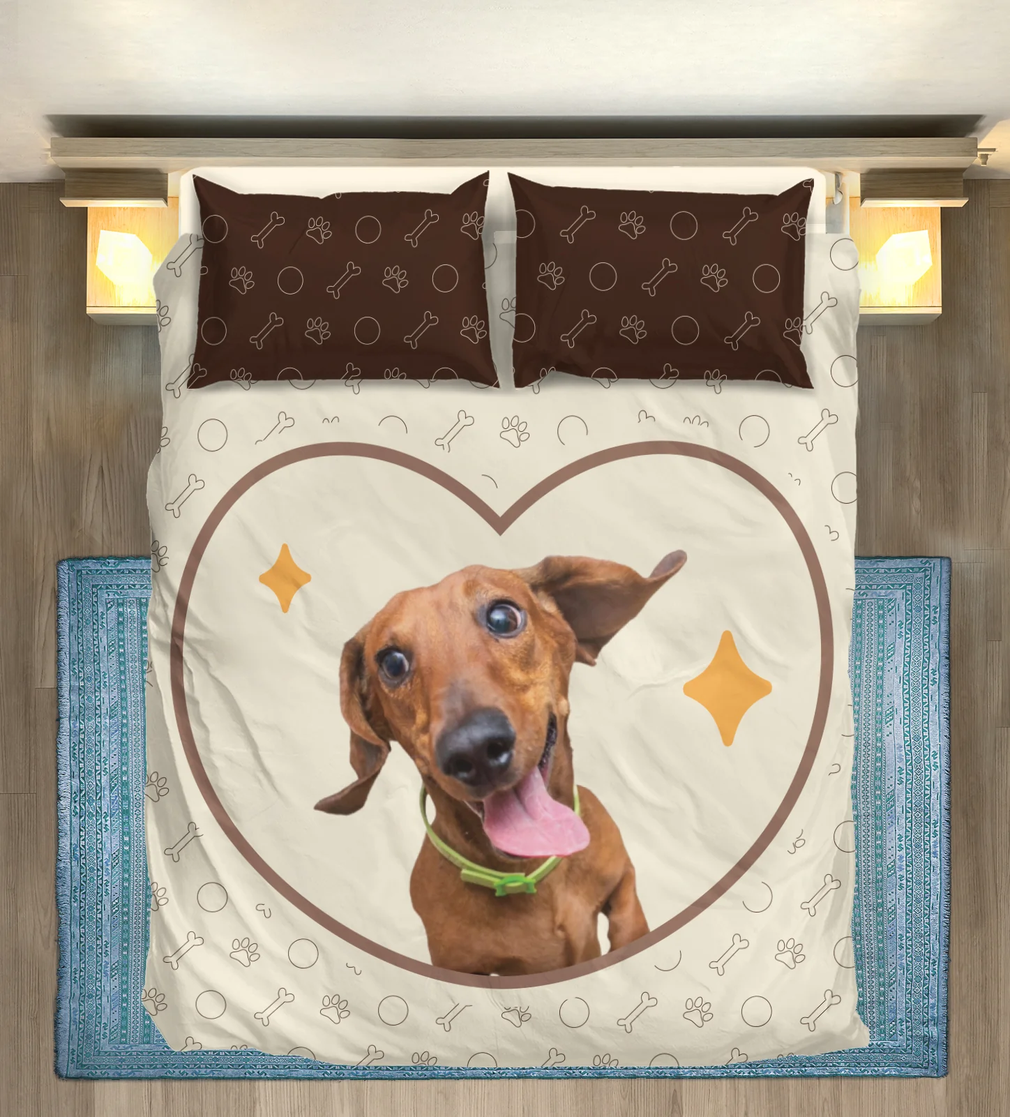 Custom Bedding Set with Dachshund's Picture - Bedding Set - Image 2