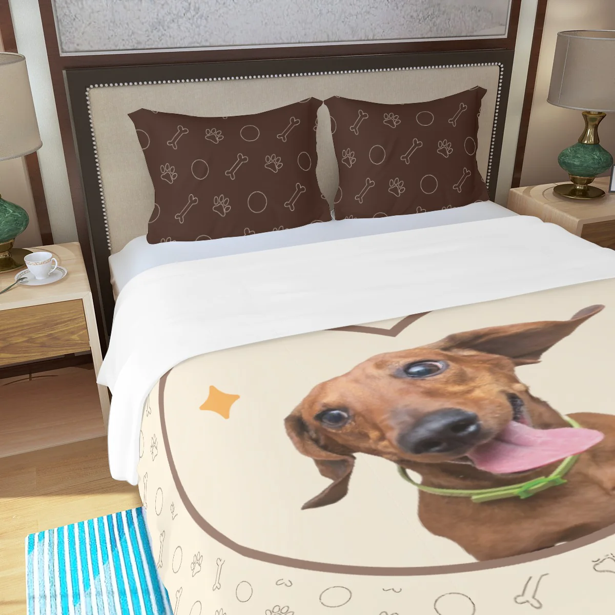 Custom Bedding Set with Dachshund's Picture - Bedding Set - Image 3