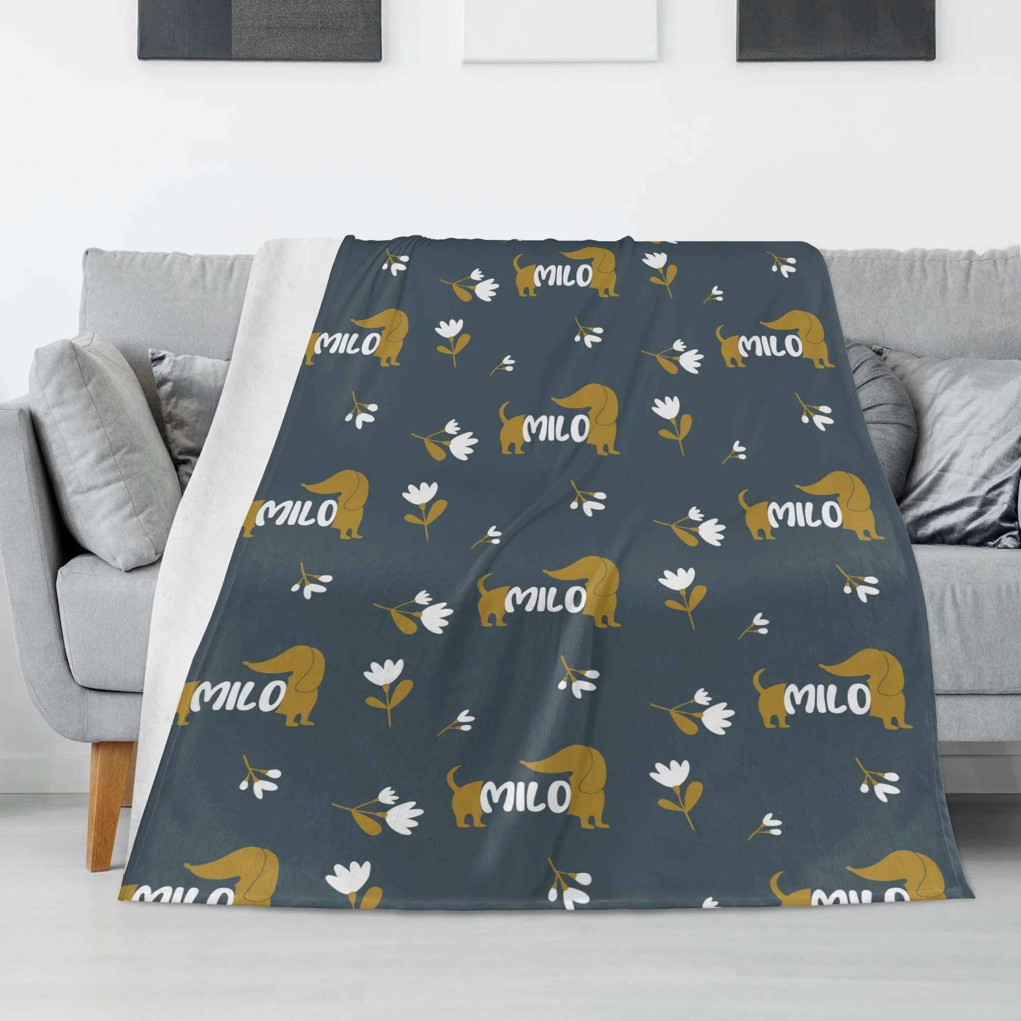 Custom blanket with dachshund name -  Blanket - Image 3