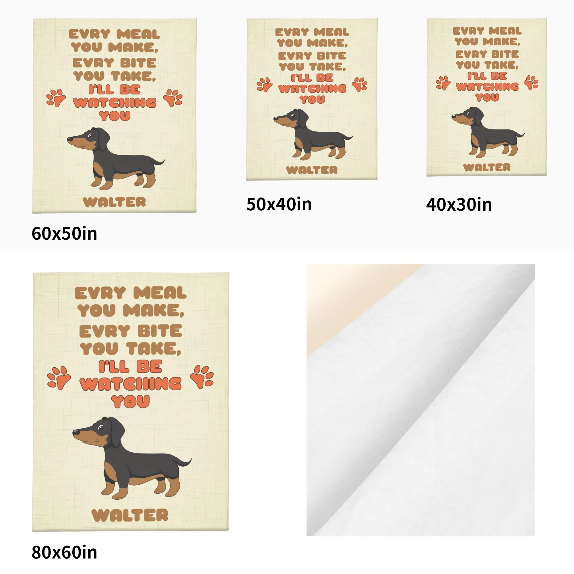 Custom blanket with dachshund name -  Blanket - Image 5