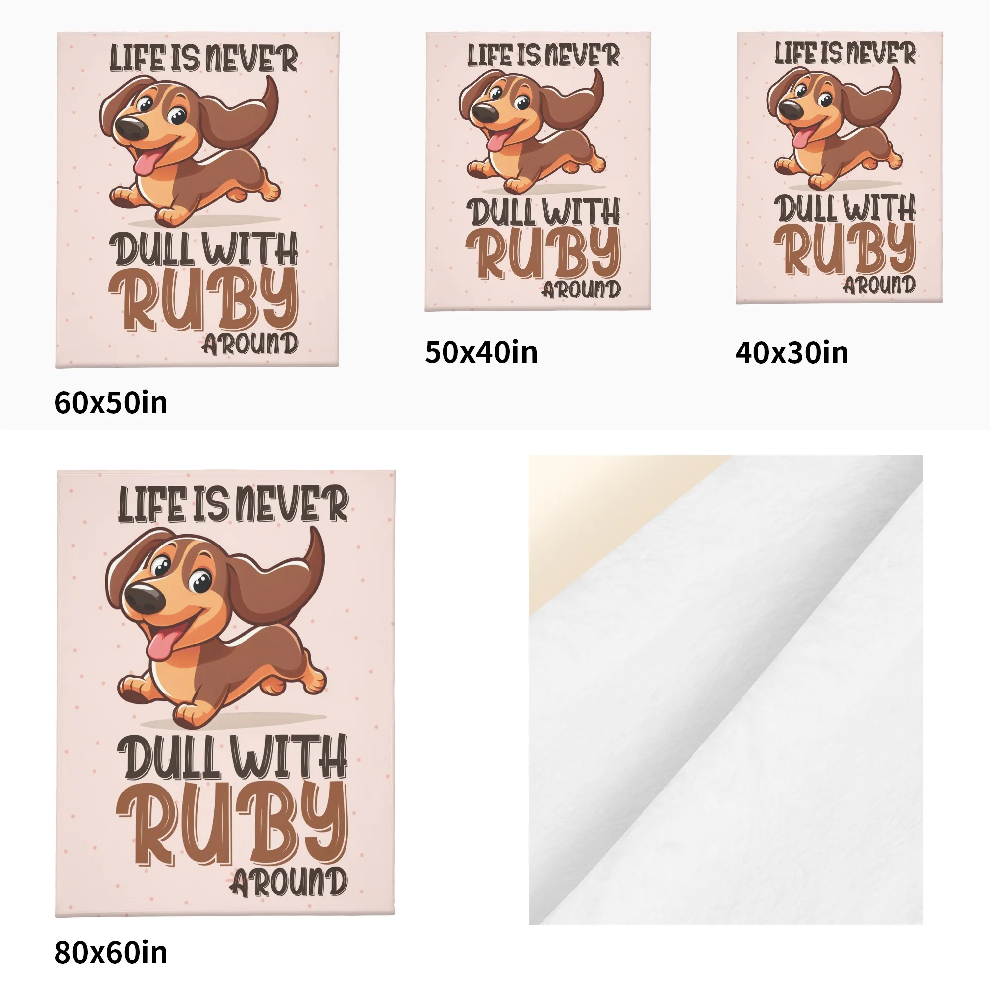 Custom blanket with dachshund name - Blanket - Image 5