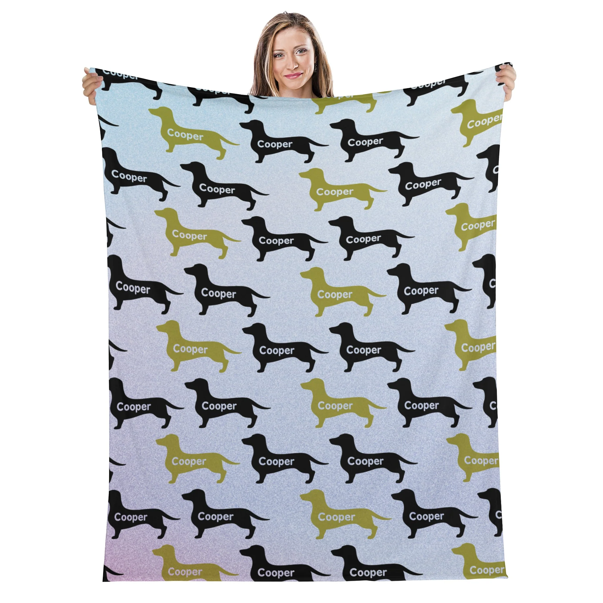 Custom blanket with dachshund name - Blanket - Image 2
