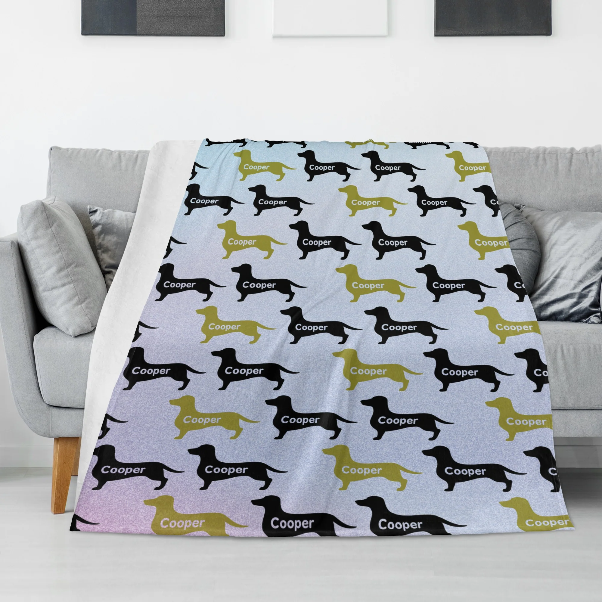 Custom blanket with dachshund name - Blanket - Image 3