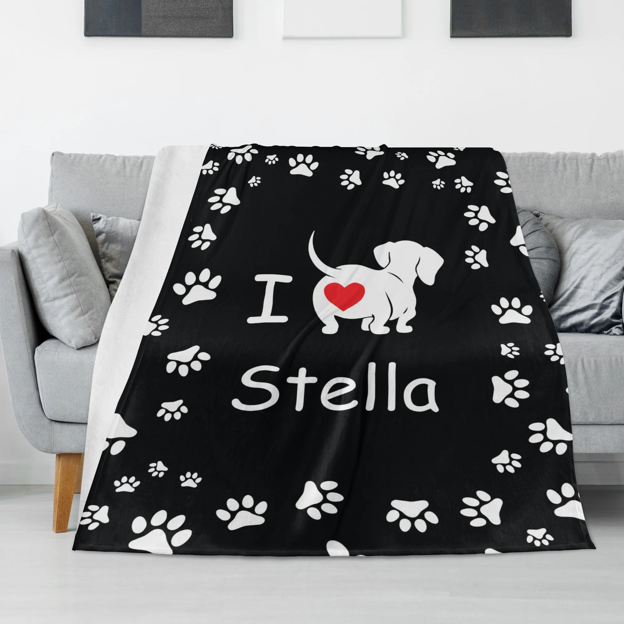 Custom blanket with dachshund name - Blanket - Image 3