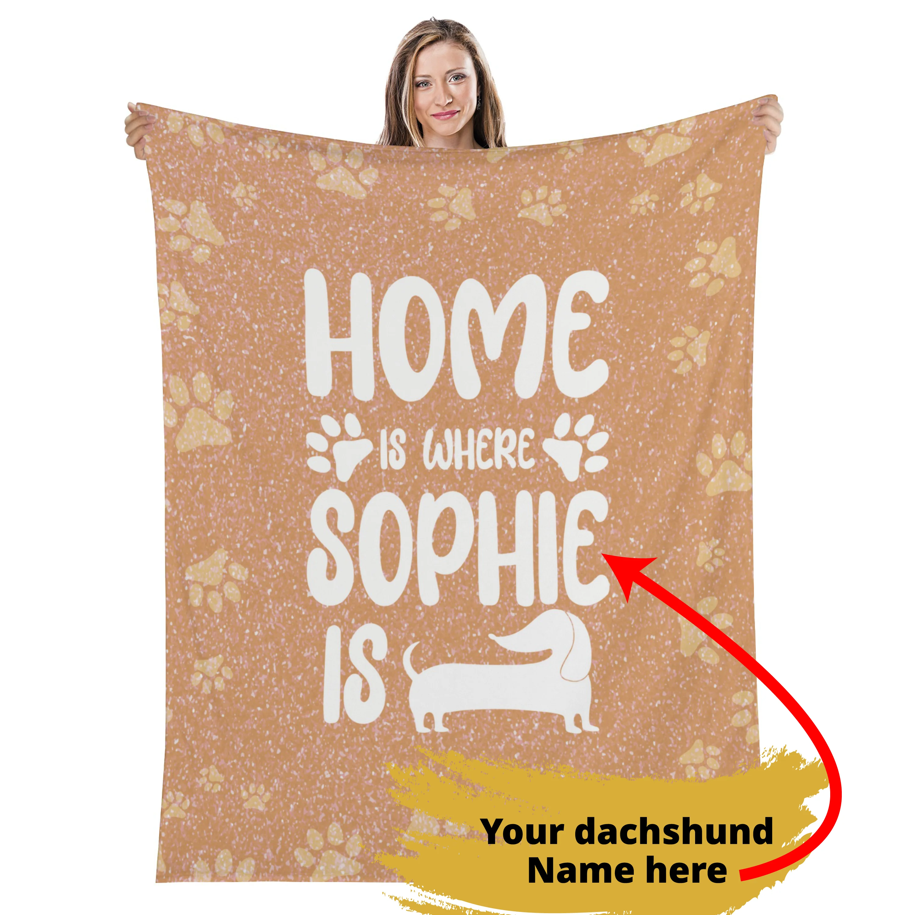 Custom blanket with dachshund name - Blanket