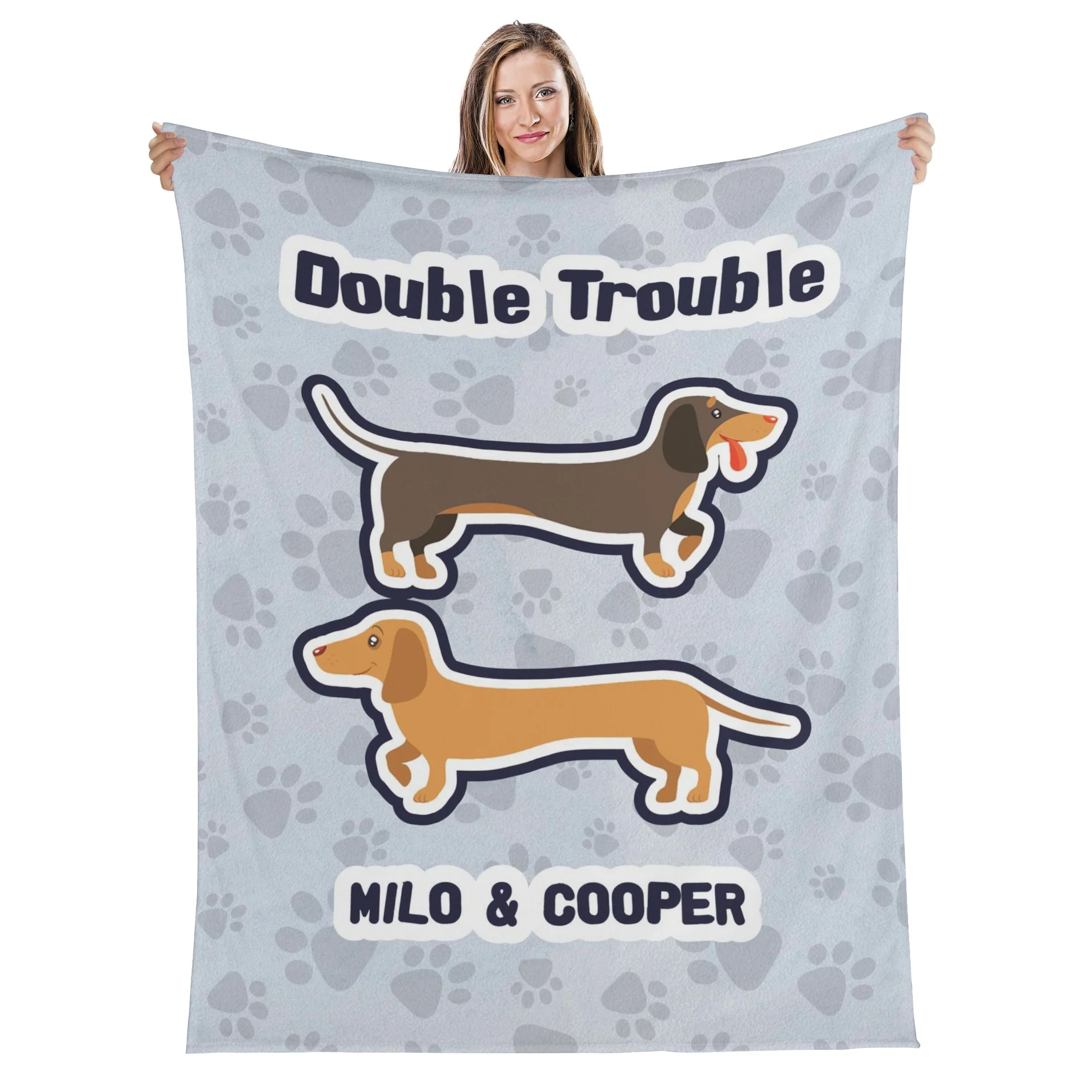 Custom blanket with dachshund name -  Blanket - Image 2