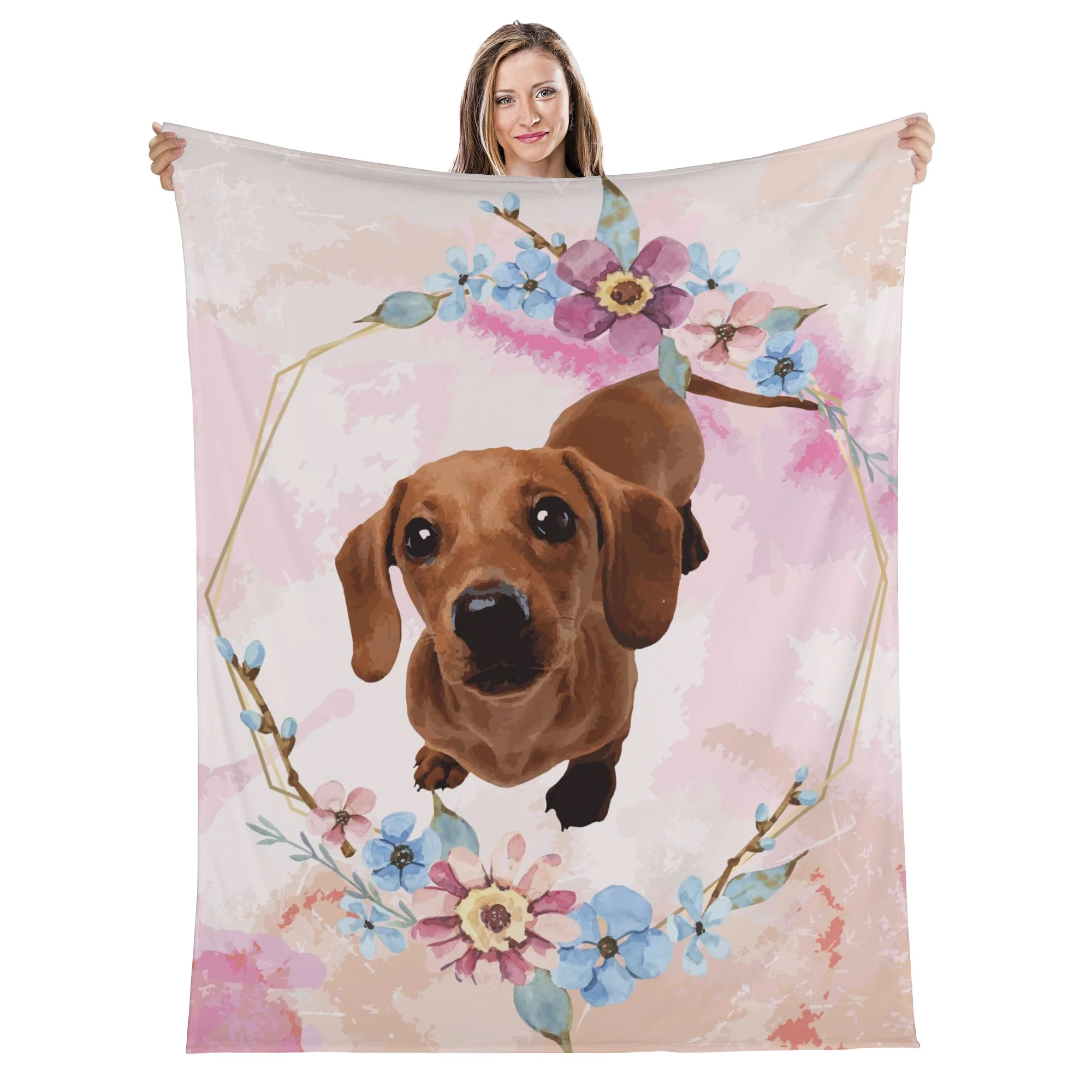 Custom Blanket with Dachshunds Image - Blanket - Image 2
