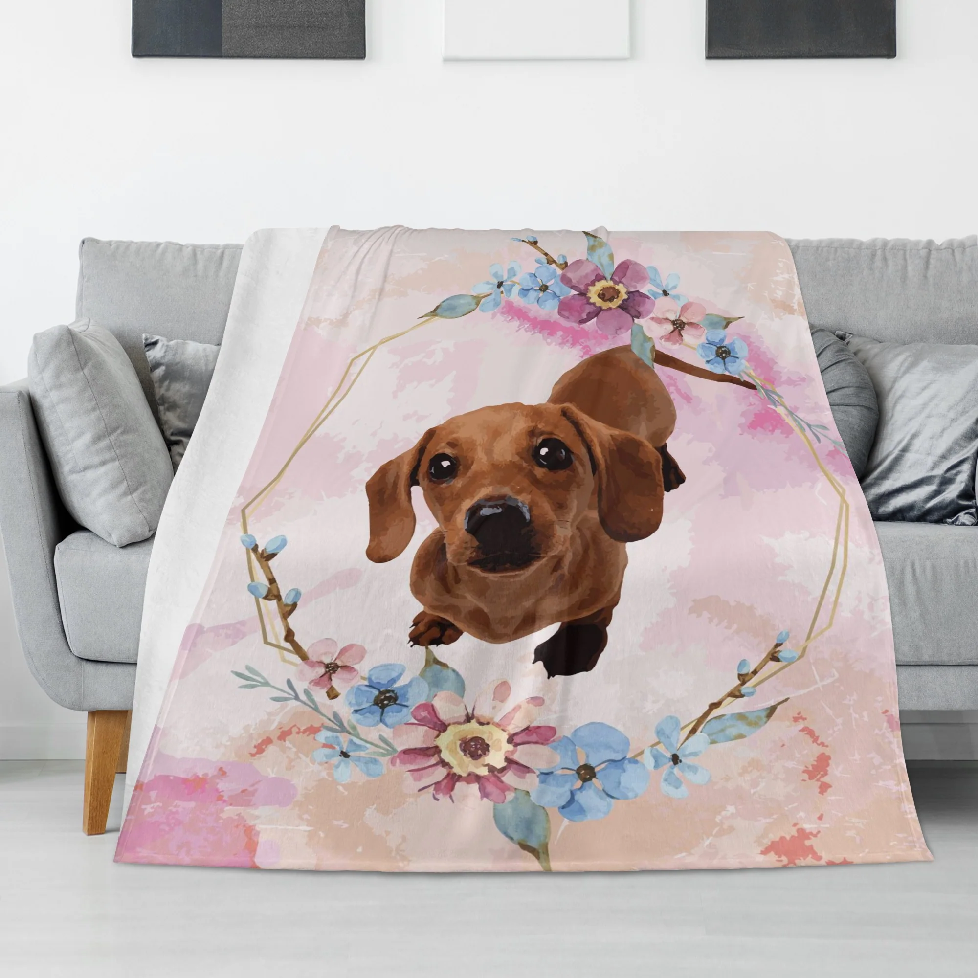 Custom Blanket with Dachshunds Image - Blanket - Image 3