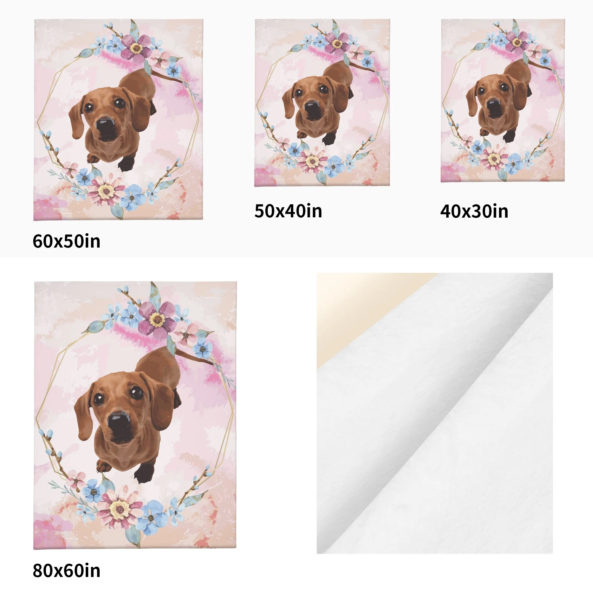 Custom Blanket with Dachshunds Image - Blanket - Image 5