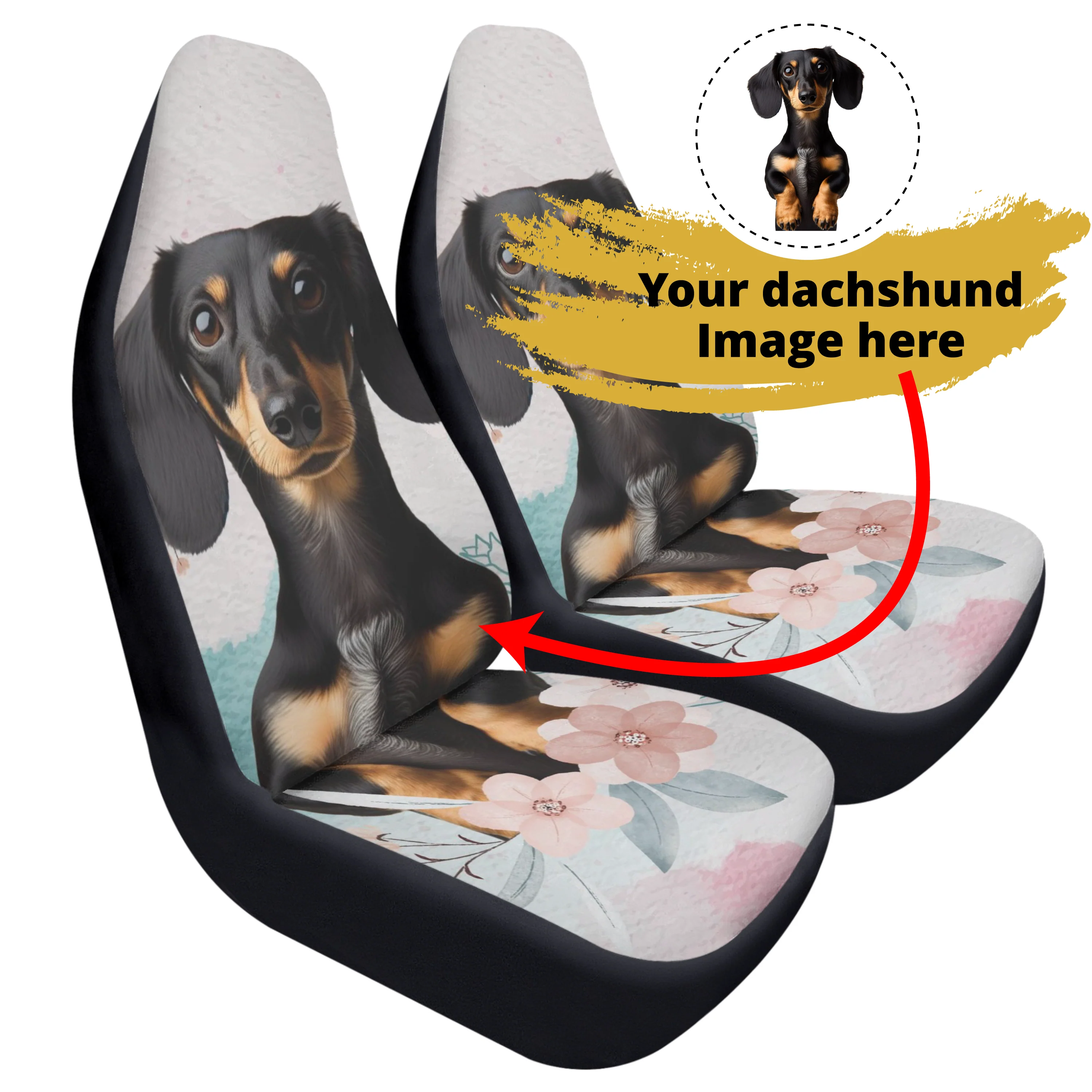 Custom Car seat cover with Dachshunds Image - Car seat covers (2 pcs)