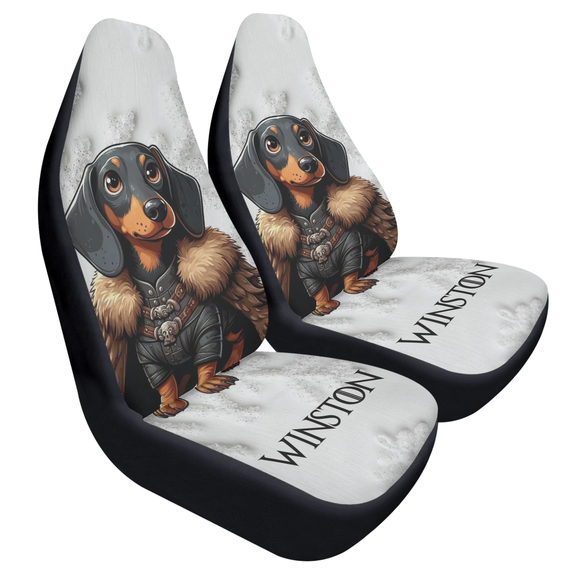 Custom Car Seat Cover with Dachshunds Name - Car Seat Cover (2 pcs) - Image 2
