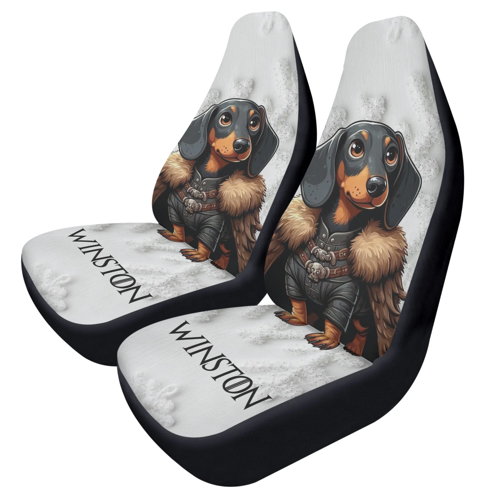 Custom Car Seat Cover with Dachshunds Name - Car Seat Cover (2 pcs) - Image 3
