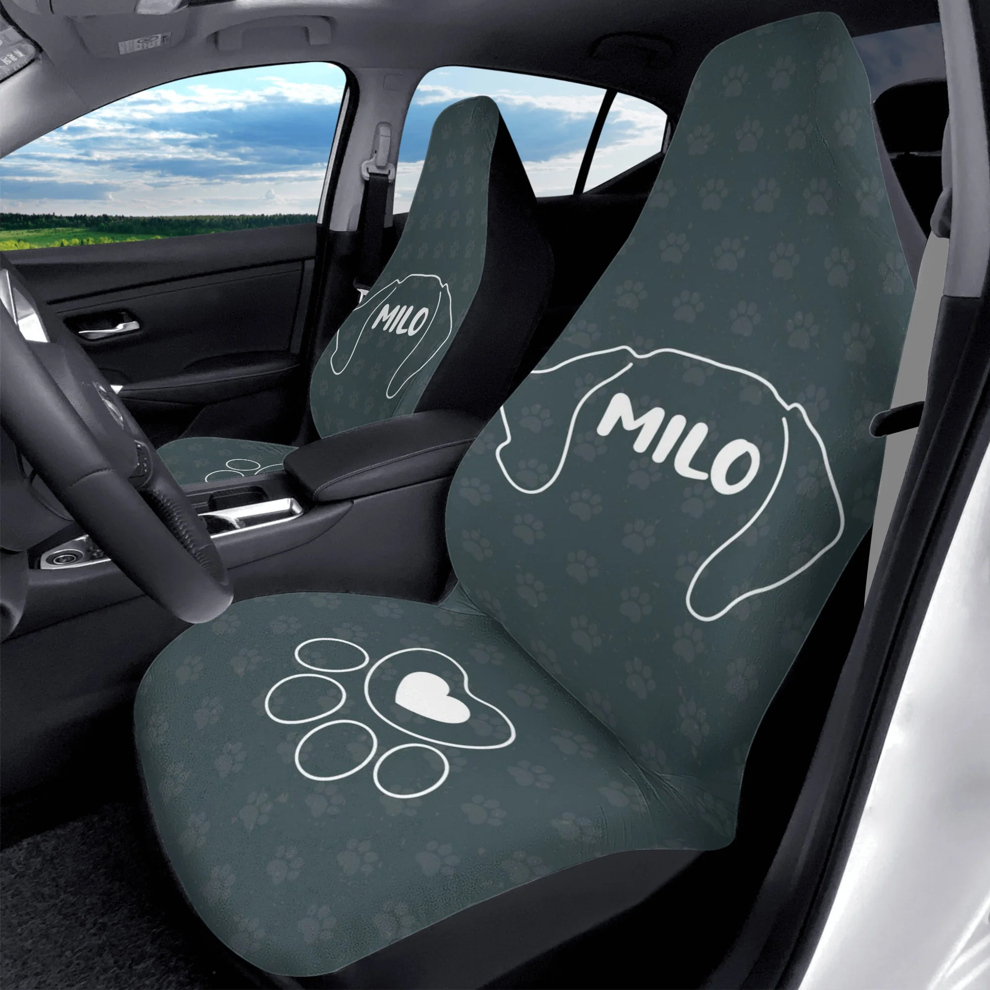 Custom Car Seat Cover with Dachshunds Name - Car Seat Cover (2 pcs) - Image 5