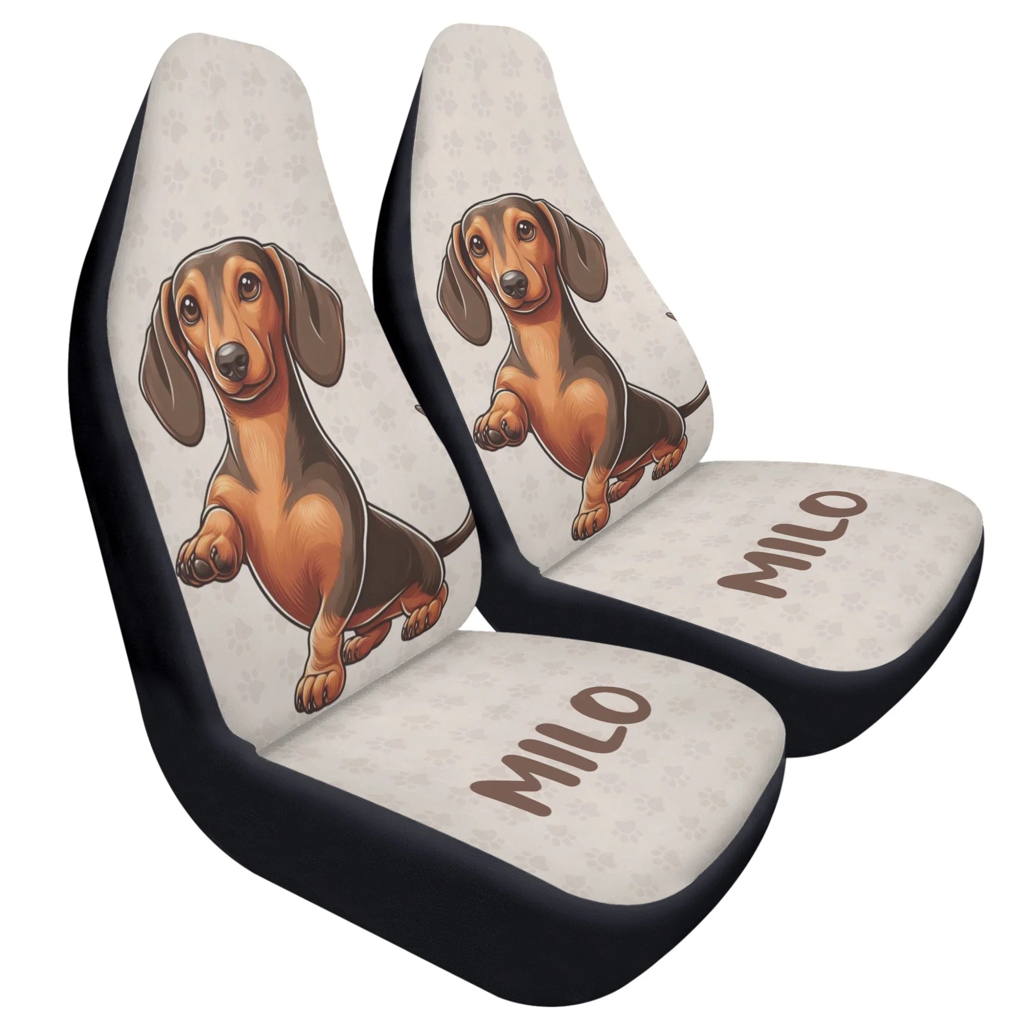 Custom Car Seat Cover with Dachshunds Name - Car Seat Cover (2 pcs) - Image 2